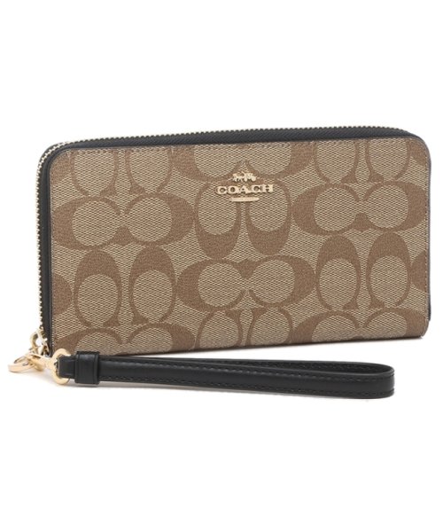 コーチ アウトレット 長財布 Signature カーキ ブラック レディース Coach C4452 Imcbi コーチ Coach D Fashion