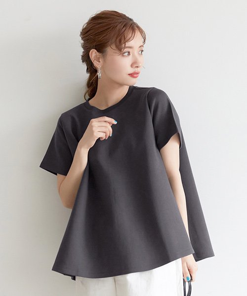 新感覚 ハリ感aラインカットソー コカ Coca D Fashion 新感覚 ハリ感aラインカットソー コカ Coca D Fashion
