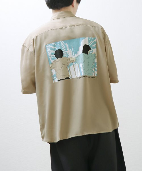 セール15 Off シルクタッチポリエステルバックイラストプリントルーズシャツ ジップファイブ Zip Five D Fashion セール15 Off シルクタッチポリエステルバックイラストプリントルーズシャツ ジップファイブ Zip Five D Fashion