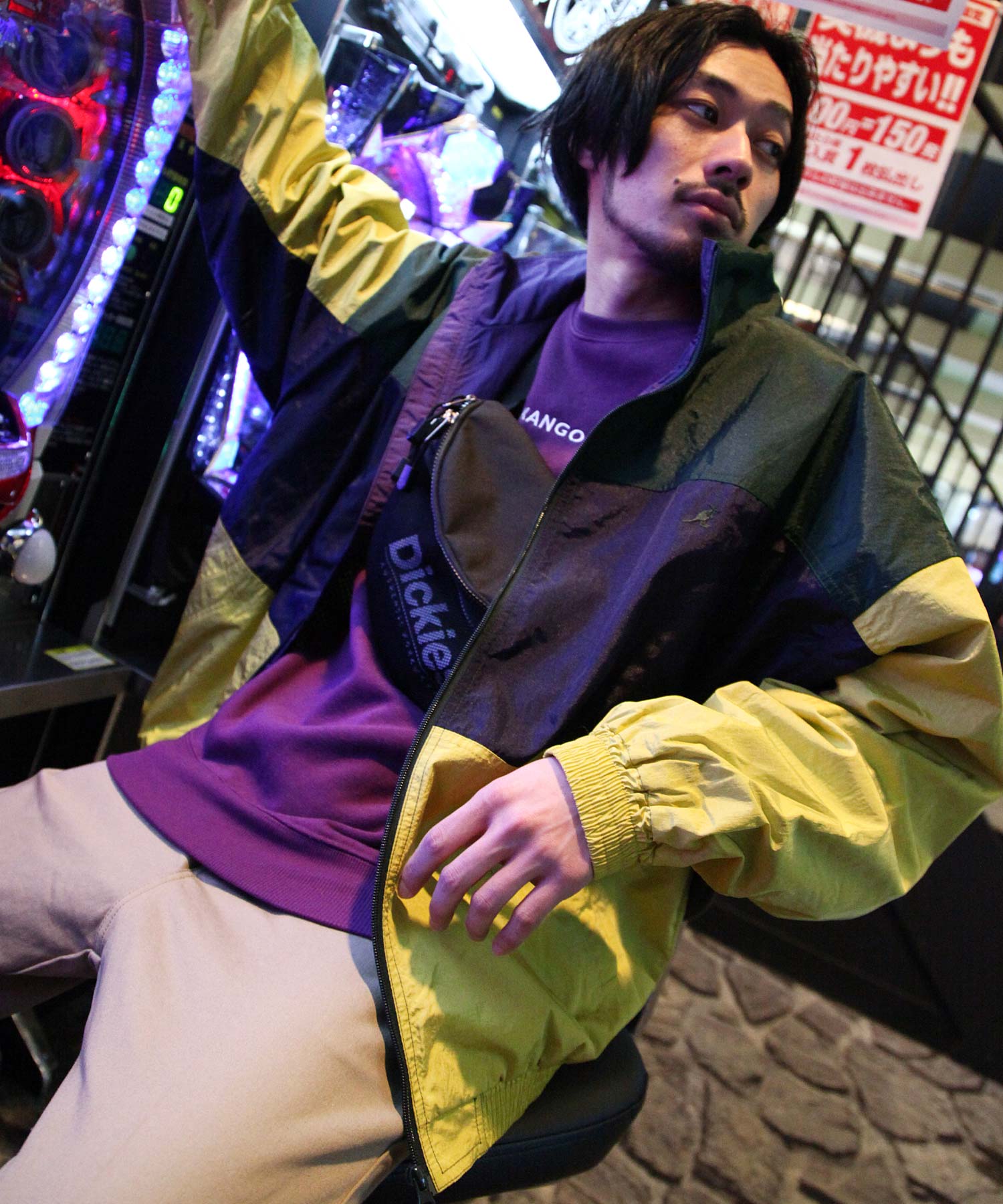 kgsa-zi1822】ZIP FIVE×KANGOL 切替ナイロンジャケット(504041373