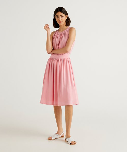 セール バックリボン切り替えノースリーブワンピース ベネトン レディース Benetton Women D Fashion