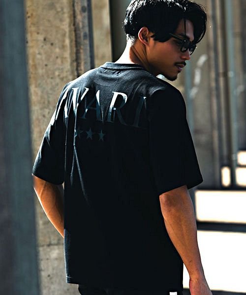 セール Cavaria 立体ラバーロゴ バックロゴプリントクルーネック半袖ビッグtシャツ メンズ ブランド ビッグシルエット C キャバリア Cavaria D Fashion