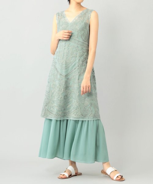 レイヤード刺繍ロングワンピース グレースコンチネンタル Grace Continental D Fashion レイヤード刺繍ロングワンピース グレースコンチネンタル Grace Continental D Fashion