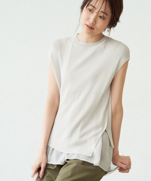 セール 洗濯機ok 異素材ノースリーブプルオーバー ロペピクニック Rope Picnic D Fashion セール 洗濯機ok 異素材ノースリーブプルオーバー ロペピクニック Rope Picnic D Fashion