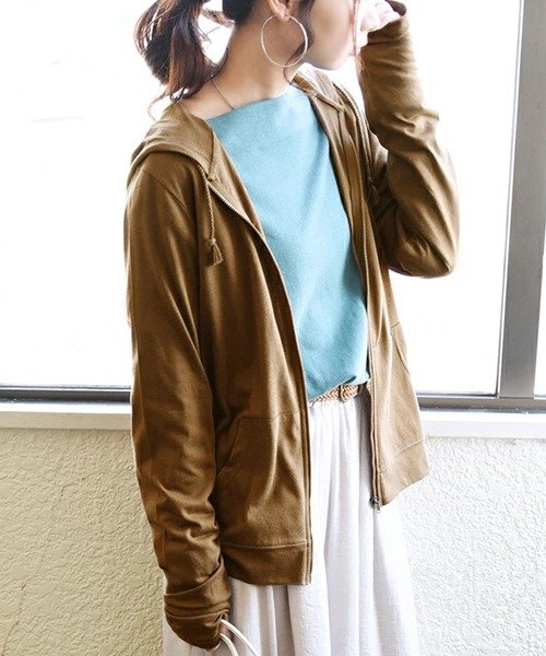 クーポン】【and it_】UVカット指穴ZIPパーカー【M】【L】【LL】 パーカー レディース 大きいサイズ 夏服 UVカット 夏 薄手 uv パーカー(500878646) | アンドイット(and it_) - d fashion