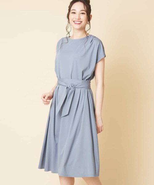 セール 洗濯機で洗える Web限定カラー サッシュベルト付カットソーフレアワンピース オフオン Ofuon D Fashion