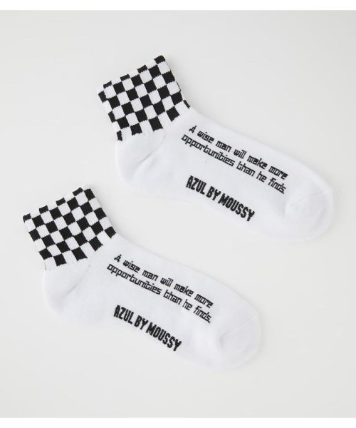 Checkered Flag Crew Socks アズールバイマウジー Azul By Moussy D Fashion