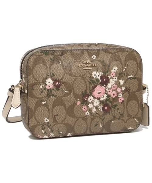 コーチ アウトレット ショルダーバッグ Signature 花柄 ベージュ ピンク レディース Coach C0037 Ime7v コーチ Coach D Fashion