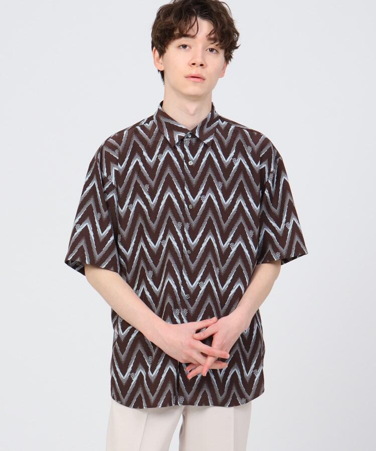 ジグザグドットジオメトリックシャツ ユニセックスアイテム tk.TAKEO KIKUCHI 売り込み 海外 タケオキクチ ティーケー