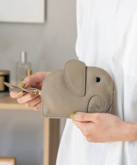 VitaFelice/キーリング付きコインケース（Elephant）【aroco/アロコ】 レディース 本革 小銭入れ ミニウォレット バッグチャーム キーケース アニマル 象 ゾウ/504074767