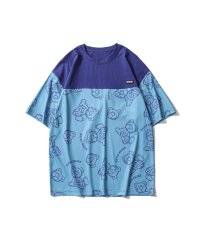 HOOK/フック HOOK HOOK ベア総柄ヨーク切り替え半袖tシャツ/504074992