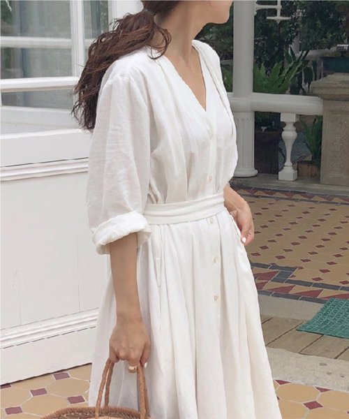 さらっと着れる綿麻ロングワンピース Aimoha アイモハ Aimoha D Fashion