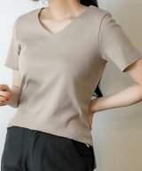 Vネック グレーベージュ