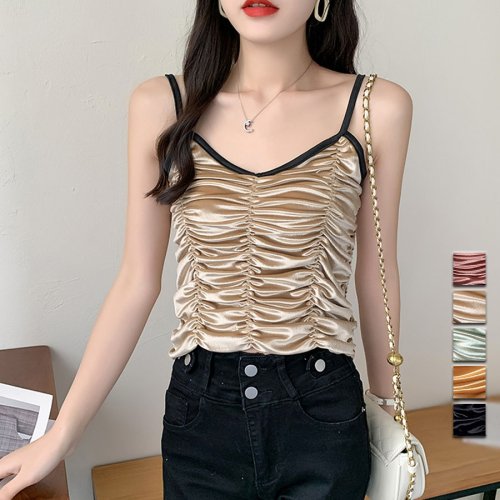 セール 韓国ファッション 夏新作 インナー キャミソール タンクトップ レディーストップス 肌着 下着 Vネック レース ショッピングゴー Shoppinggo D Fashion