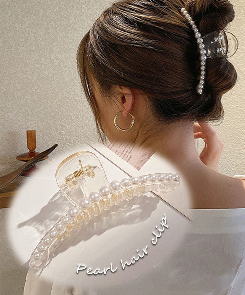 人気カラーの 髪飾り バレッタ ヘアクリップ パール 和装 洋装 浴衣 夏祭り 結婚式 蝶