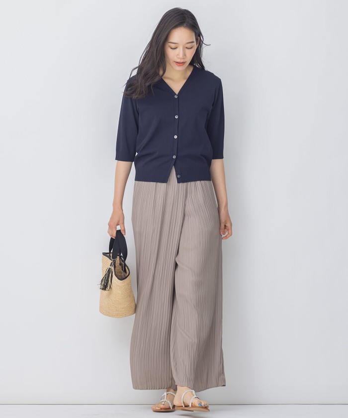 セール 50%OFF】 マットサテン プリーツ パンツ(504057618