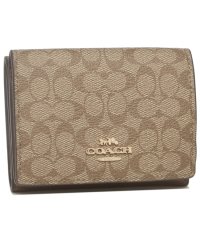 COACH/コーチ アウトレット 三つ折り財布 シグネチャー  ベージュ ブラウン レディース COACH 91806 IME74/504086859