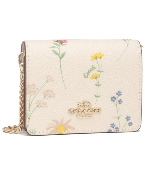 コーチ アウトレット カードケース チェーンウォレット ホワイト レディース Coach C0061 Imcah コーチ Coach D Fashion