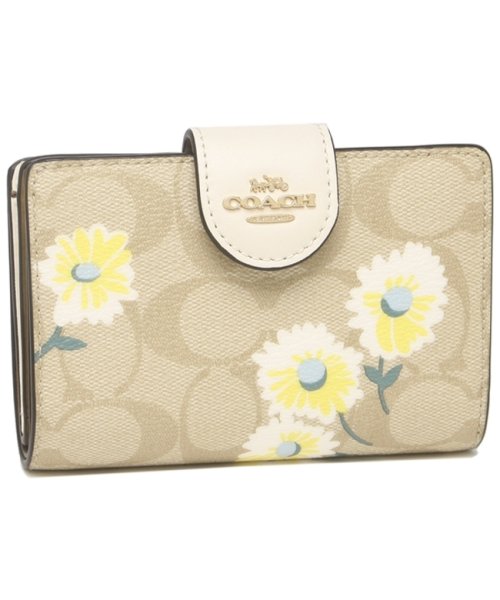 セール コーチ アウトレット 二つ折り財布 シグネチャー ベージュ ホワイト レディース Coach C3375 Imotv コーチ Coach D Fashion