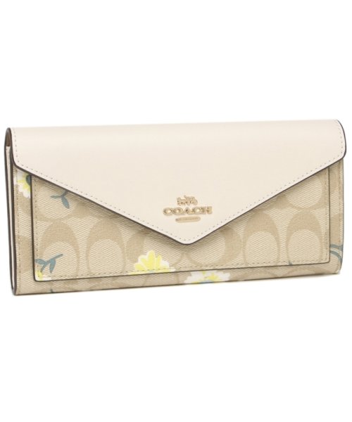 コーチ アウトレット 長財布 シグネチャー ベージュ ホワイト レディース Coach C3721 Imotv コーチ Coach D Fashion