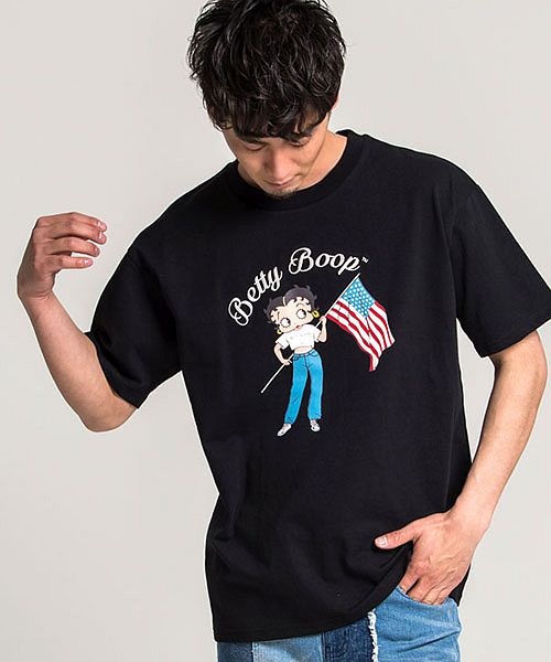 ベティブープ BettyBoop Betty Boop ロゴ刺繍×星条旗ベティ
