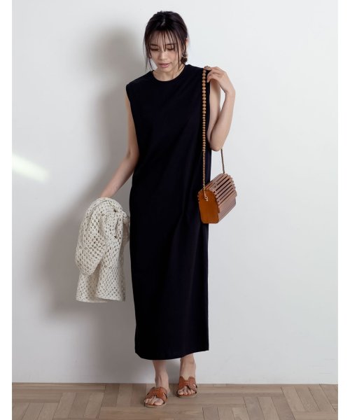 サステナブル 低身長向けsサイズ対応 バックスリットノースリーブワンピース リエディ Re Edit D Fashion サステナブル 低身長向けsサイズ対応 バックスリットノースリーブワンピース リエディ Re Edit D Fashion