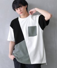 osharewalker/『アシメ配色コットンTシャツ』/504089527