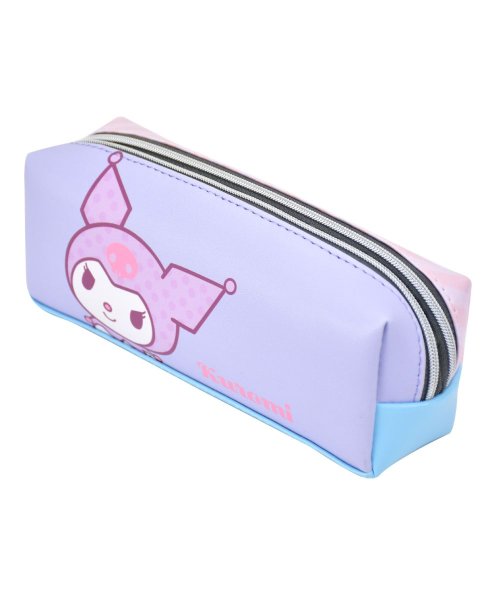 クロミ クロミちゃん サンリオ ペンケース 筆箱 文具 トラベルポーチ 化粧ポーチ コスメポーチ 合皮 コンパクト ダブルファスナー 携帯用 かわいい 人気 キ ランナー Runner D Fashion