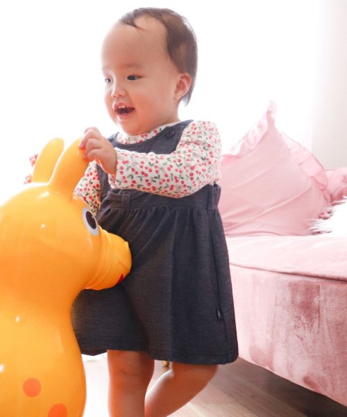 80 90cm ボレロ チェリーカットソー デニムワンピース 3点セット 組曲kids Kumikyoku Kids D Fashion