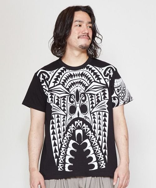 チャイハネ 洋輔 Amina ポリネシアンタトゥメンズtシャツ Cas 1210 チャイハネ Cayhane D Fashion
