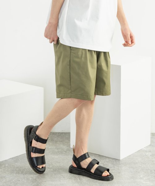 ショートパンツ ハーフ 短パン メンズ レディース カジュアル ショーツ 日本製 国産 ワイド ミリタリー 2タック ワーク アウトドア フェス キャンプ グラ ロッキーモンロー Rocky Monroe D Fashion