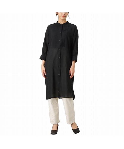 Navy ネイビー 綿シフォンワンピース 701 1657 3mh マックハウス レディース Mac House Women D Fashion