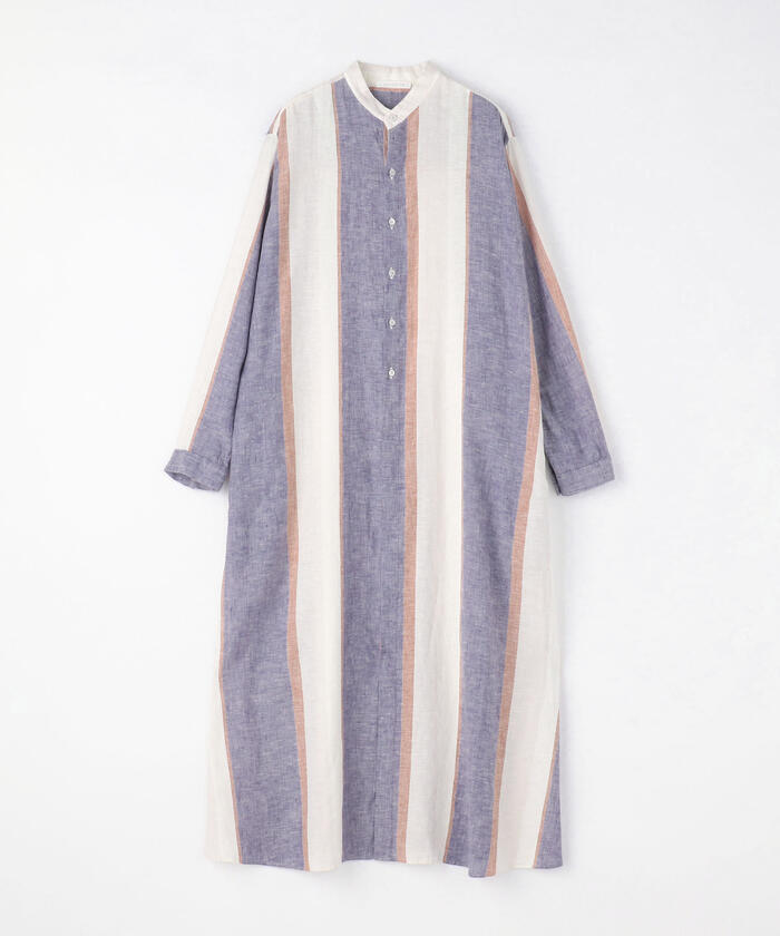 セール 30%OFF】リネン バンドカラーシャツワンピース(503970528