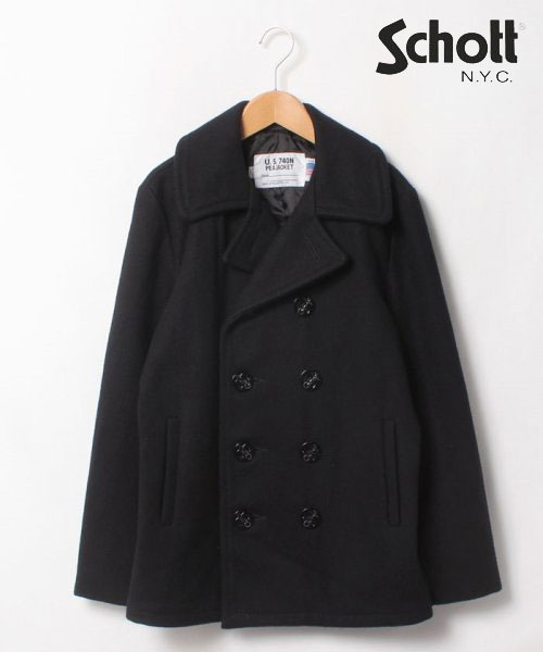 Schott/ショット】ウール スリムフィット Pコート /7118 Schott/ショット】ウール スリムフィット Pコート /7118