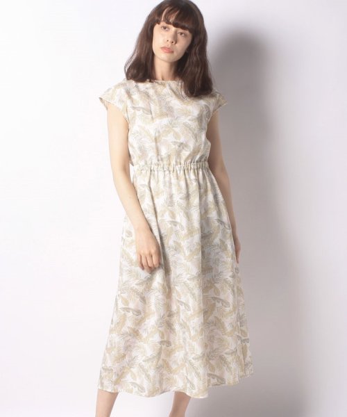 セール Techichi 麻調ボタニカル柄ワンピース テチチ Te Chichi D Fashion