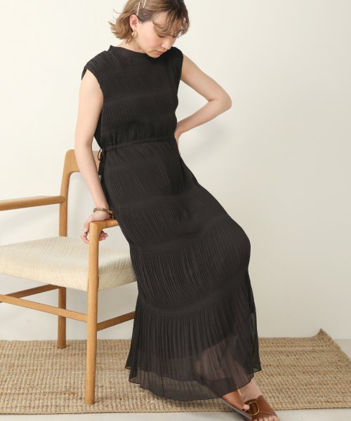 セール Web限定 しわプリーツノースリーブワンピース バブ Bab D Fashion