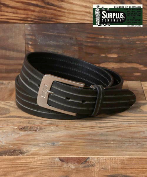 クーポン】【SURPLUS/サープラス】 彫線ステッチベルト 革 革 クーポン】【SURPLUS/サープラス】 彫線ステッチベルト 革 革