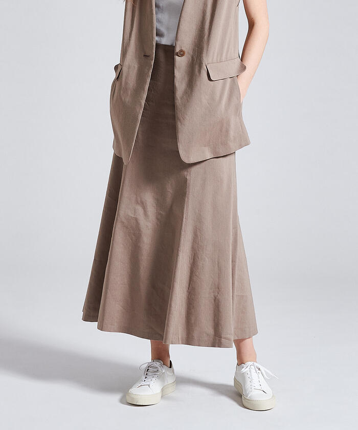 新品】手洗可 DESPRES フレアロングスカート ライトグレー ¥28600