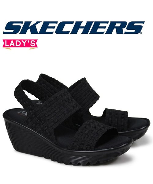 スケッチャーズ SKECHERS パラレル レディース サンダル 厚底 PARALLEL TUMBLEWEAVE 38659  ブラック(504036624) | スケッチャーズ(SKECHERS) - d fashion