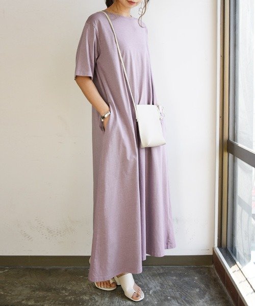 セール Off ワンピース 春 カジュアル ピグメントバック切替タックaラインワンピース M レディース ワンピース 春夏 ベージュ ラベンダー スミクロ カジュアル 楽ちん アンドイット And It D Fashion