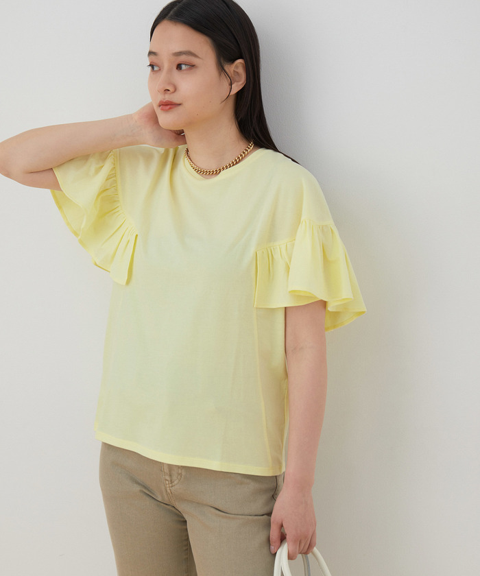 セール】【アウトレット店舗・WEB限定】フリルフレンチスリーブ