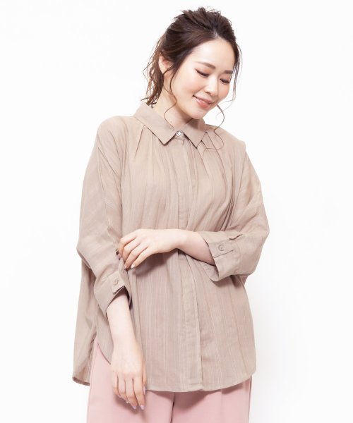 ストライプシャツ ブラウス レディース トップス シャツ 綿100 インド綿 ドビー生地 ミリアンデニ Mili An Deni D Fashion