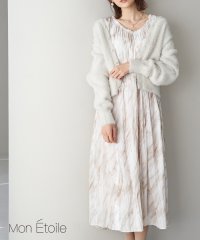 ROPE' PICNIC/【一部店舗限定】【Mon E’toile/モンエトワール】ストーンプリントギャザーDRESS/504112501