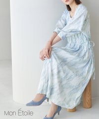 ROPE' PICNIC/【一部店舗限定】【Mon E’toile/モンエトワール】ストーンプリントギャザーDRESS/504112501