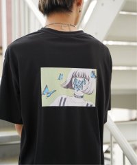 VENCE　EXCHANGE/KisaバタフライイラストバックプリントTシャツ/504054175