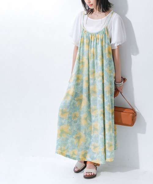 セール5 Off タイダイ柄ロングキャミワンピース オシャレウォーカー Osharewalker D Fashion