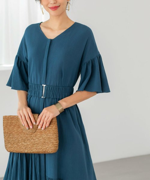 Luxe アシンメトリーギャザーワンピース スタイルデリ Style Deli D Fashion