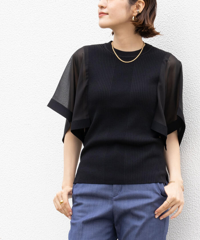 TRAZZO DONNA - 777u*トラッゾドンナ リブ ラメ ニット プルオーバー. トラッツォドンナ ブラックラメセーター（777u*トラッゾドンナ