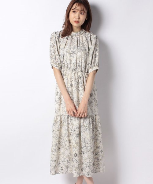 セール 線画花柄パイピングワンピース オリーブデオリーブ Olive Des Olive D Fashion