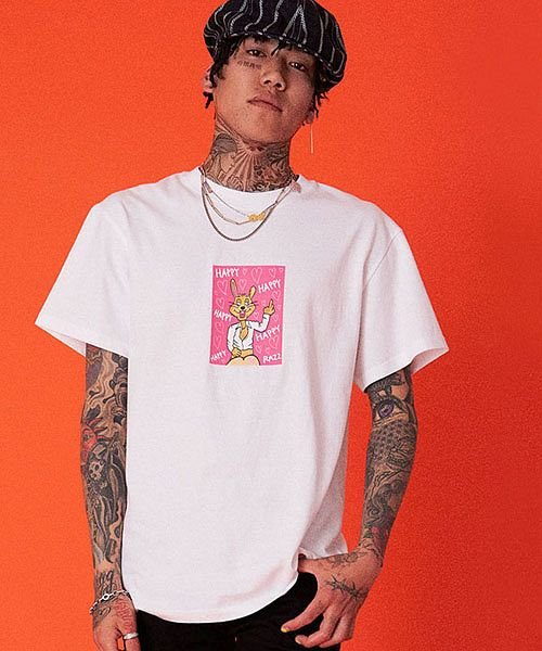 Razzis ハッピーラビットクルーネック半袖ビッグtシャツ メンズ ラズ ブランド おしゃれ トップス カットソー ラッパー プリント ラズ Razz D Fashion Razzis ハッピーラビットクルーネック半袖ビッグtシャツ メンズ ラズ ブランド おしゃれ トップス カットソー ラッパー プリント ラズ Razz D Fashion